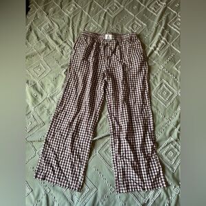 Women's Brown Gingham Pajama Pants